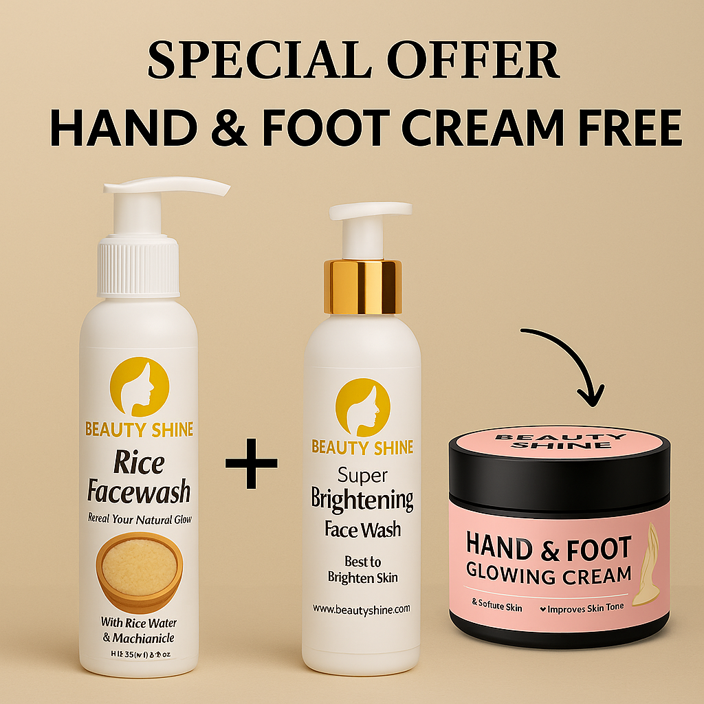 Beauty Shine Brightening & Rice Facewash Combo (Hand & Foot Cream Free π)